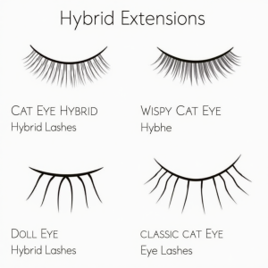 types of eyelash extensions styles hybrid